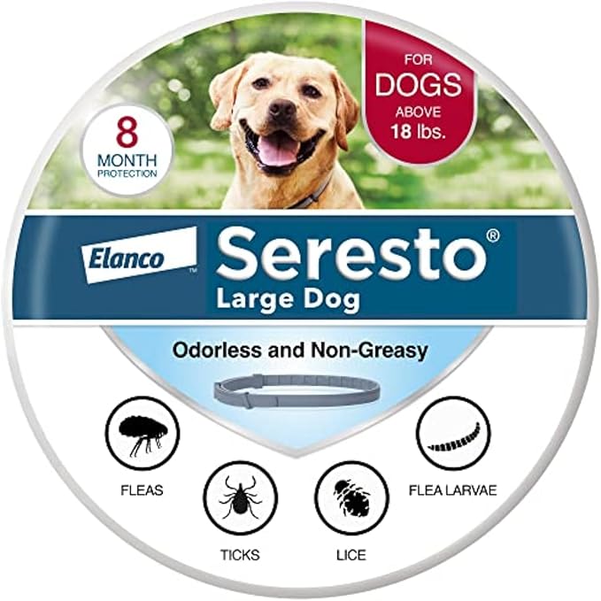 Seresto Large Dog Vet-Recommended Flea & Tick Treatment & Prevention Collar for Dogs Over 18 lbs. | 2-Pack( 30% Off )